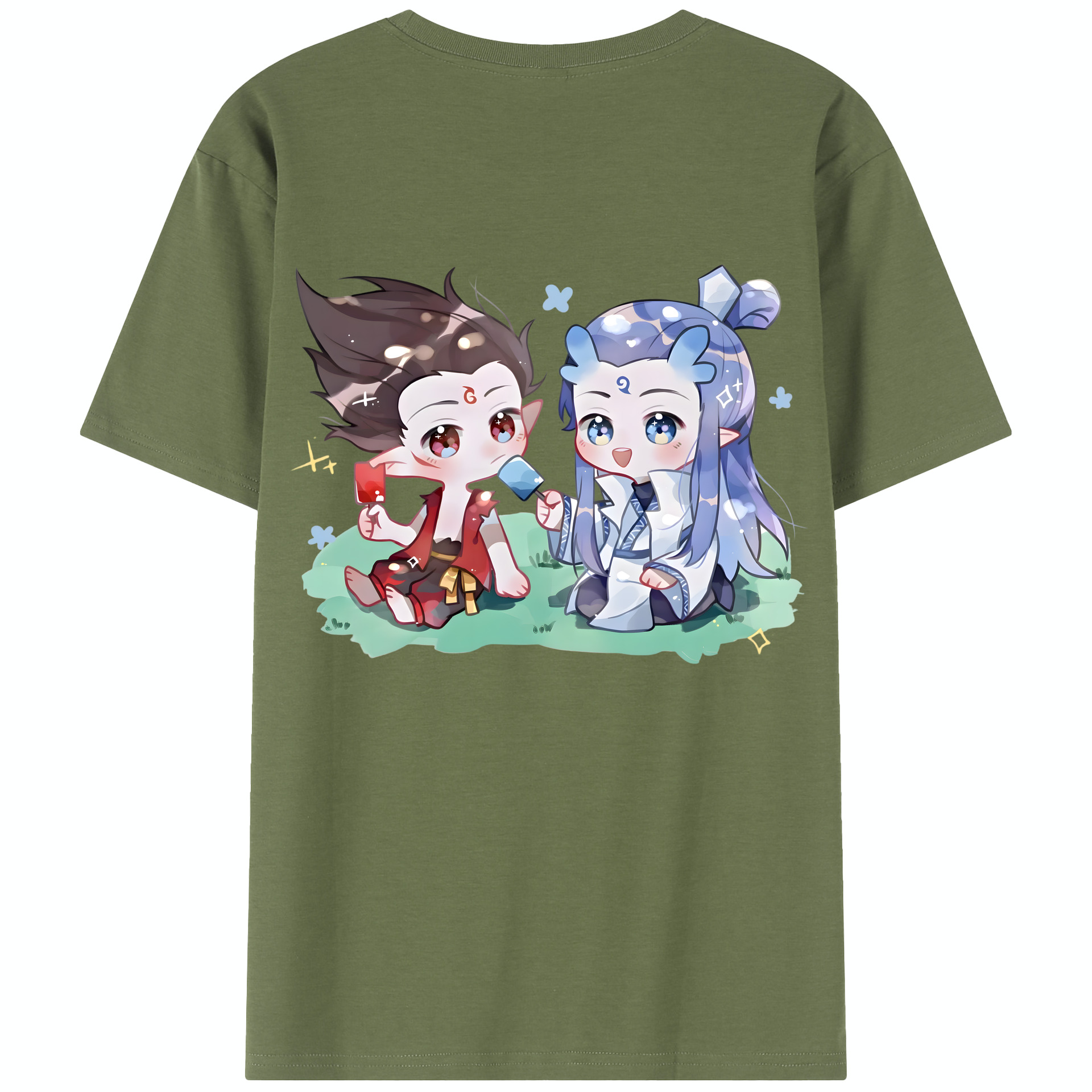 （画像用） Ne Zha 2 ナタ 魔童の大暴れ 綿100％半袖Tシャツ（背面プリント）